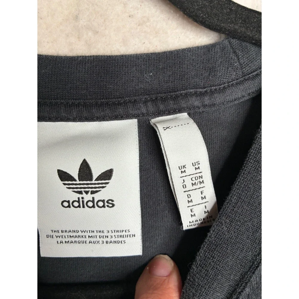Adidas Originals Mens Trefoil‎ Logo 3-Stripe T-Shirt Black Gold Medium 3374